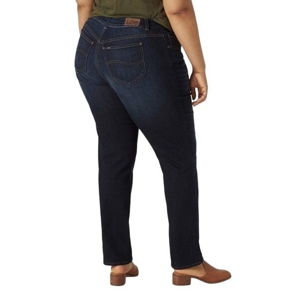 Lee Plus Size 24W Long Straight Leg Jeans NWT - Picture 3 of 9